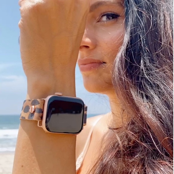Leopard Print Leather Rose Gold Jewelry Apple Watch Series 7 Band Women Bracelet main image 6
